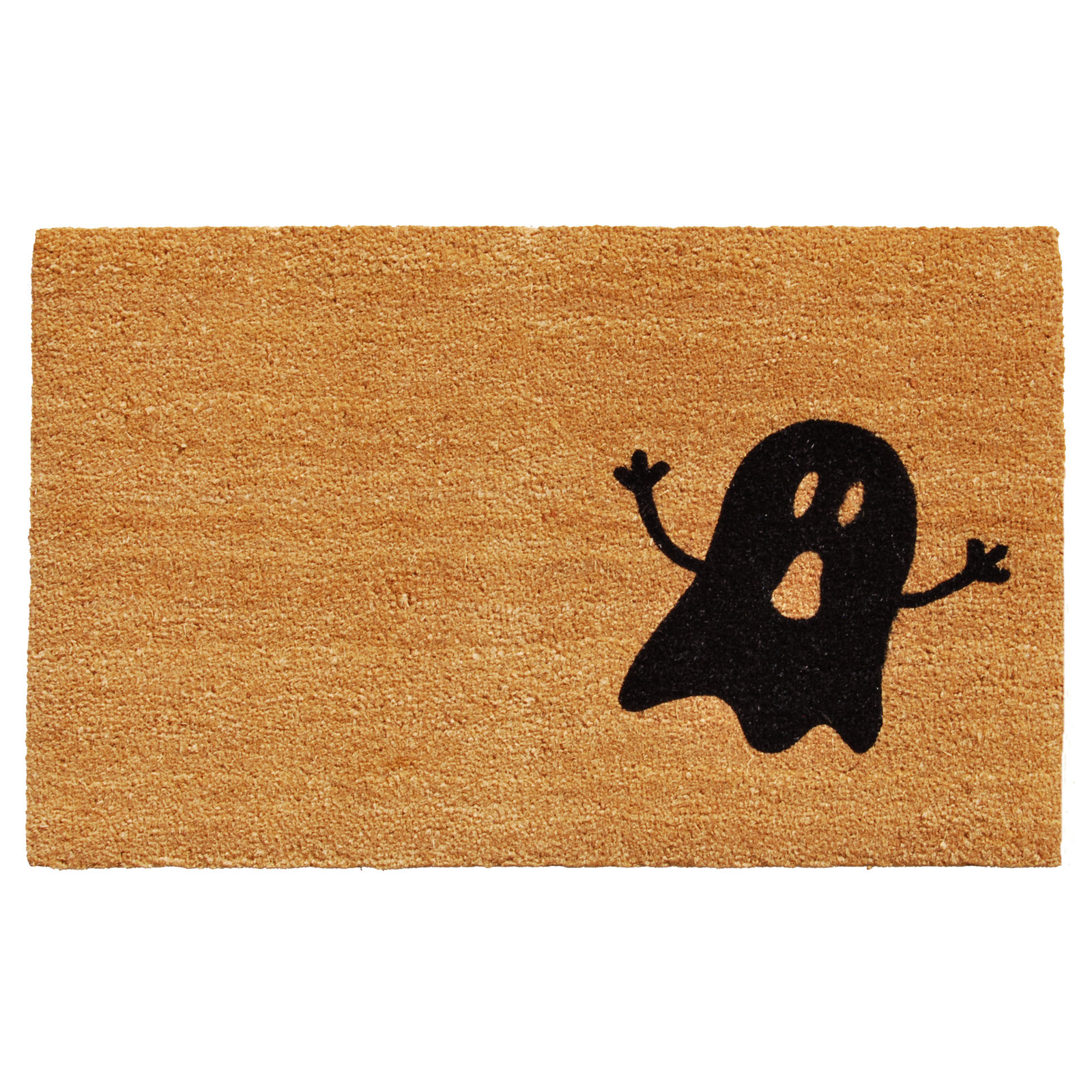 Daphine Non-Slip Halloween Outdoor Doormat, Orange/Black, Rectangle 2' x 3'
