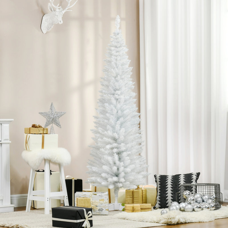 Arbre de Noël artificiel, arbre élancé avec support en plastique et 499 branches, 5.9'