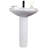 26" Tall White Vitreous China Oval Pedestal Bathroom Sink with Overflow-40144927
