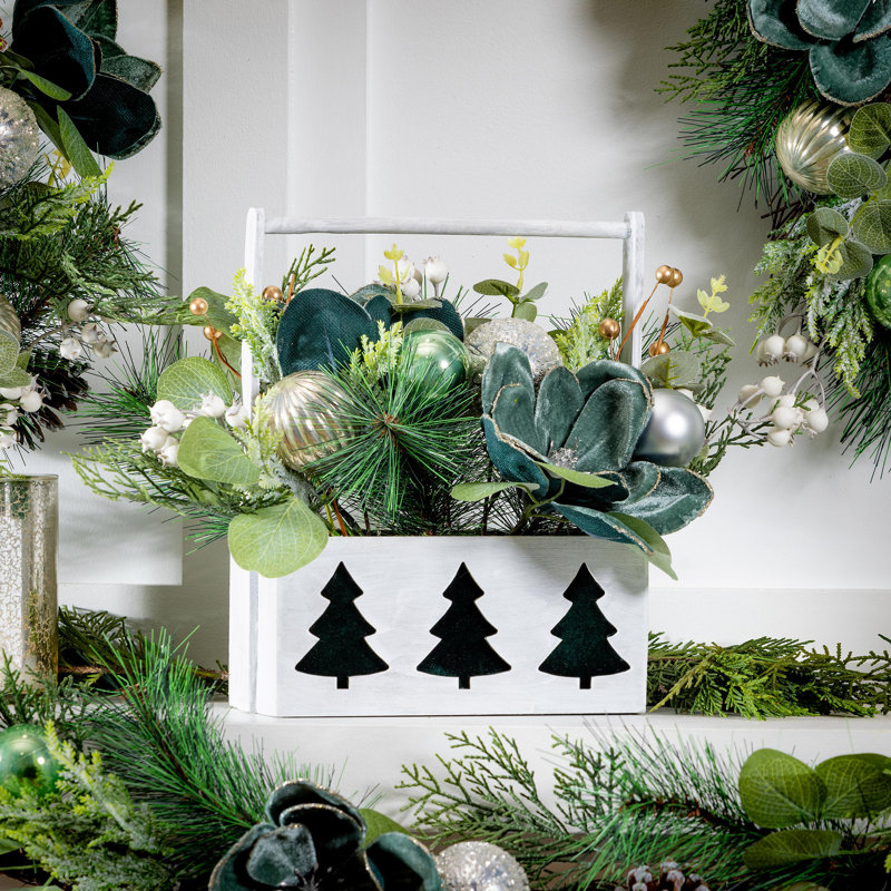Branches d'arbres artificielles avec décorations de table en panier, 11: H