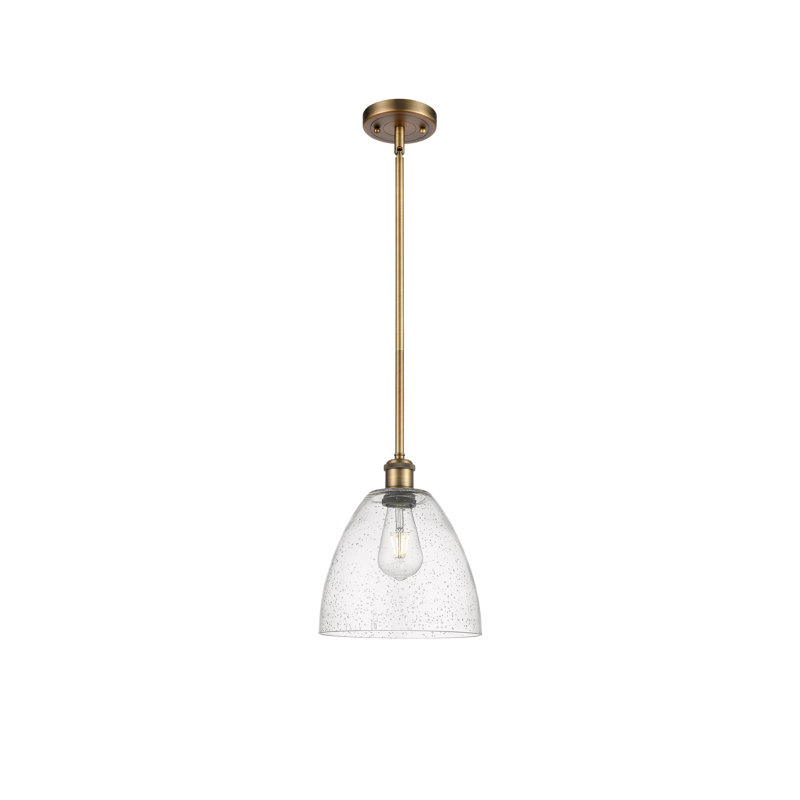 Angeliz 1 - Light Single Pendant, LED, 44.25" H x 9" W x 9" D, Brushed Brass