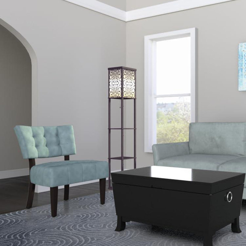 3-SHELF WITH FLOWER SHADE FLOOR Lamp