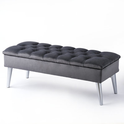 Thalassa Velvet Upholstered Bench with Flip Top