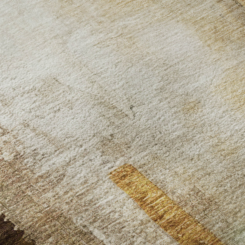 Tapis abstrait lavable à la machine de qualité supérieure Mayfield AMF2020, Beige, 3 pi x 5 pi
