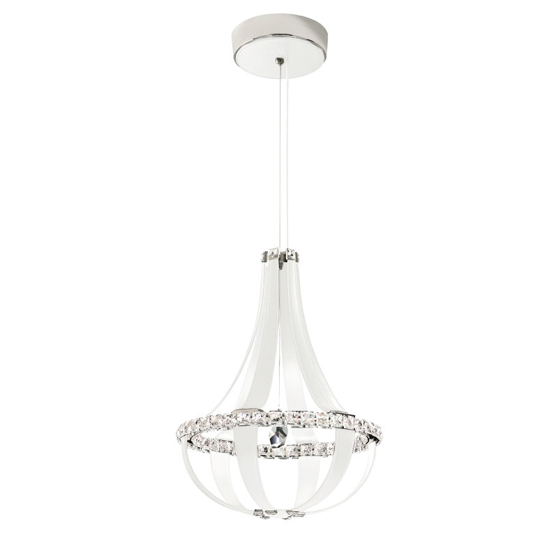 Empire 12 - Light LED Chandelier, White Pass Leather, 3000K