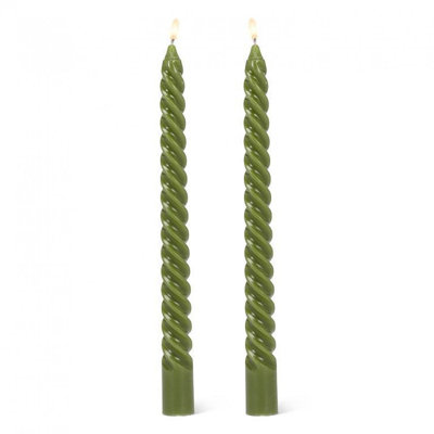 Set Of 2 Tight Spiral Taper Candles