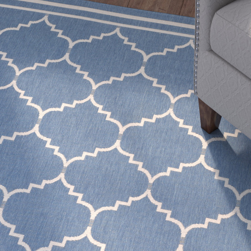 Herefordshire Performance Geometric Indoor/Outdoor Area Rug, Square 6'7"