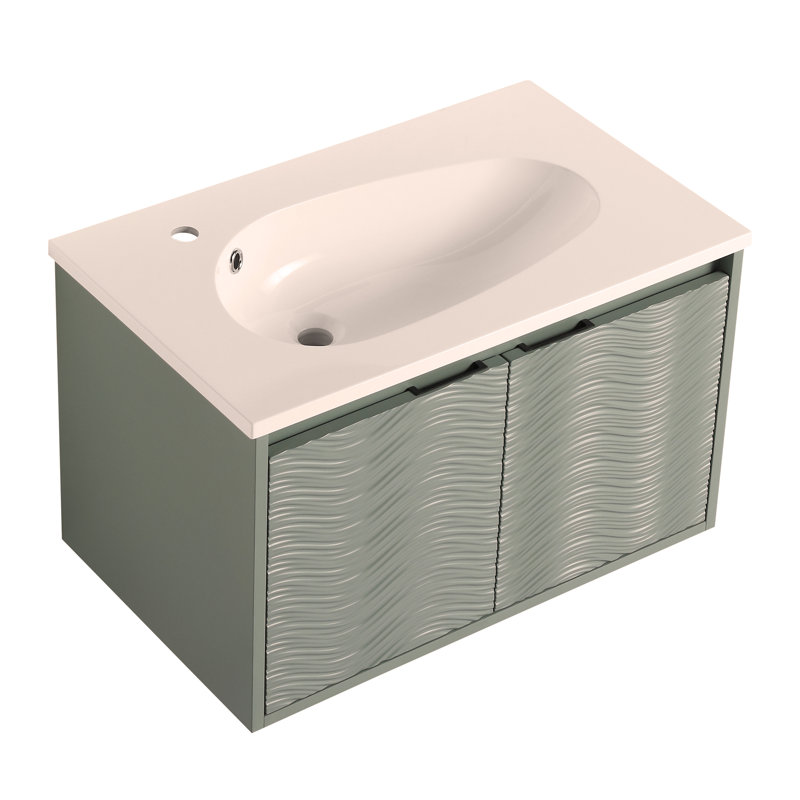 Meuble-lavabo mural de 30 po, portes, pour petite salle de bain