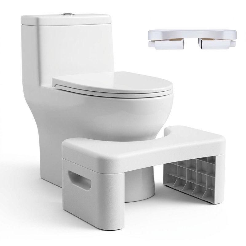 Toilet Step Stool, Toilet Assistance Steps,Bathroom Toilet Stool, Foldable Toilet Stool, Fits All Toilets, Folds for Easy Storage