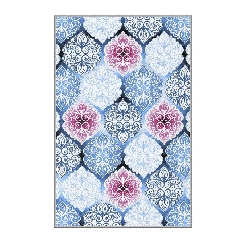 Soft Hall Carpet (2.6 x 4.9 ft), 100% Polyester, 0.3 in Pile Height | Antibacterial, Non-Slip Underside, 650 g/m² | Machine Washable, 3D Digital Print | Perfect for Living Room, Entryway & Bedroom Décor