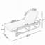 Chaise longue d'extérieur réglable à 5 positions avec coussin, chaise longue inclinable avec accoudoirs en bois de teck, pour cour arrière près de la piscine