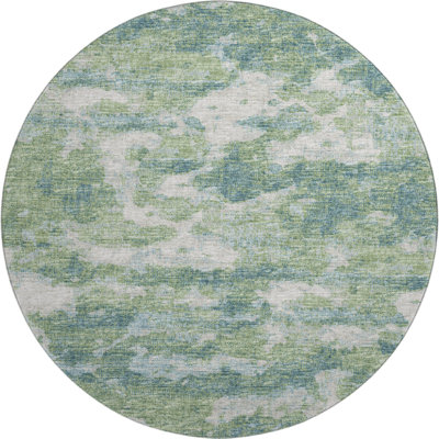 Premium Machine Washable Freixa AMF71 Green Rug