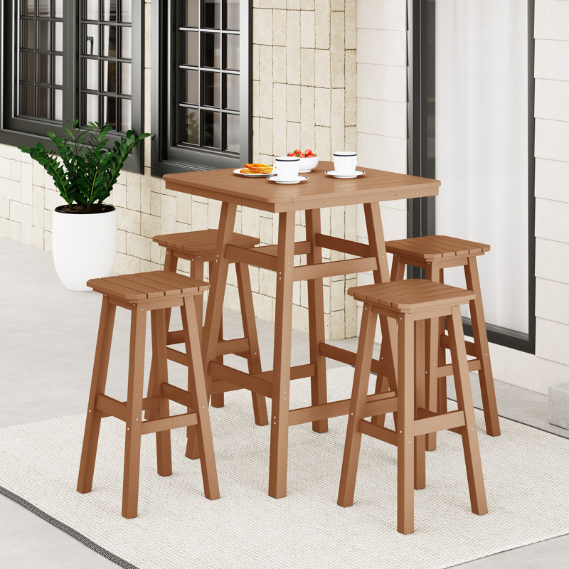 Laguna 5-Piece Square Bar Set, Brown