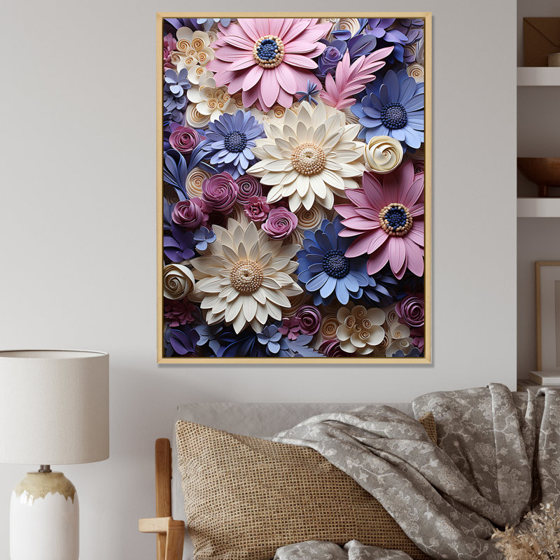 «Population Daisy Bloom Simple Beauty I», reproduction d'art sur toile, H 32 po x l 16 po x P 1 po, Cadre naturel flottant