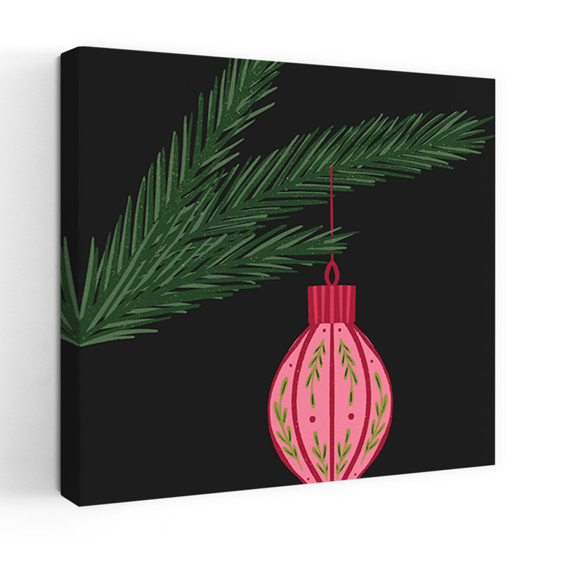 Contemporary Art Abstract Contemporary Christmas Tree Pine Winter Landscape Wall Art by Angela Minca - Wrapped Canvas Print