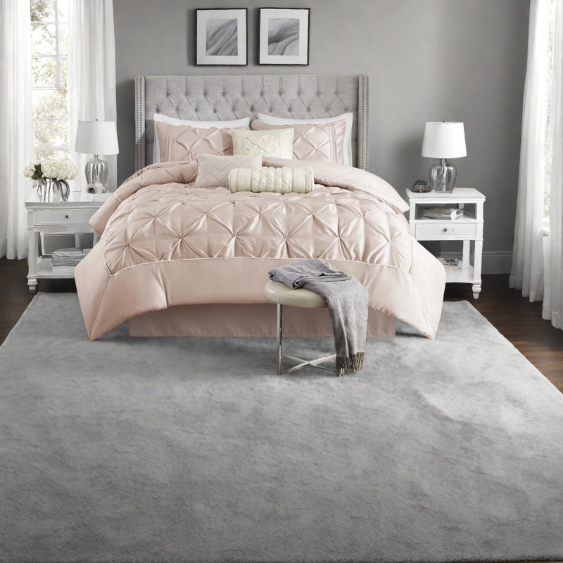 Ensemble de literie Elegant Blush avec tissu Polyoni de qualité supérieure, parfait pour les maisons modernes