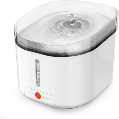Sharper Image Cleanflow UV Sterilizer Dog Water Fountain Pet Feeder, White, 3L