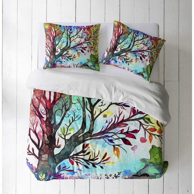 Floral Duvet Cover, Twin Duvet Cover + 1 Queen Sham