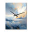 Horloge murale moderne bleu, orange, symétrique et abstraite-1848430896