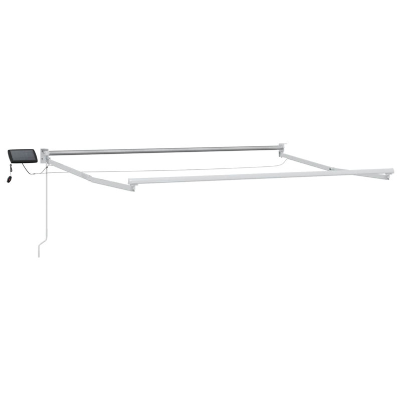 VidaXL Polyester Cover Retractable Patio Awning, White, 350cm W x 200cm D