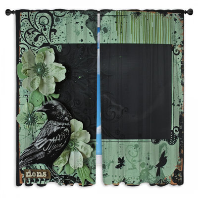 Bird Window Curtains  Nature Sheer & Room Darkening - 2 Panels