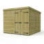 Total Sheds 8ft x 9ft Pent Garden Shed - Double Door - No Windows - Pressure Treated Timber - UK Manufactured