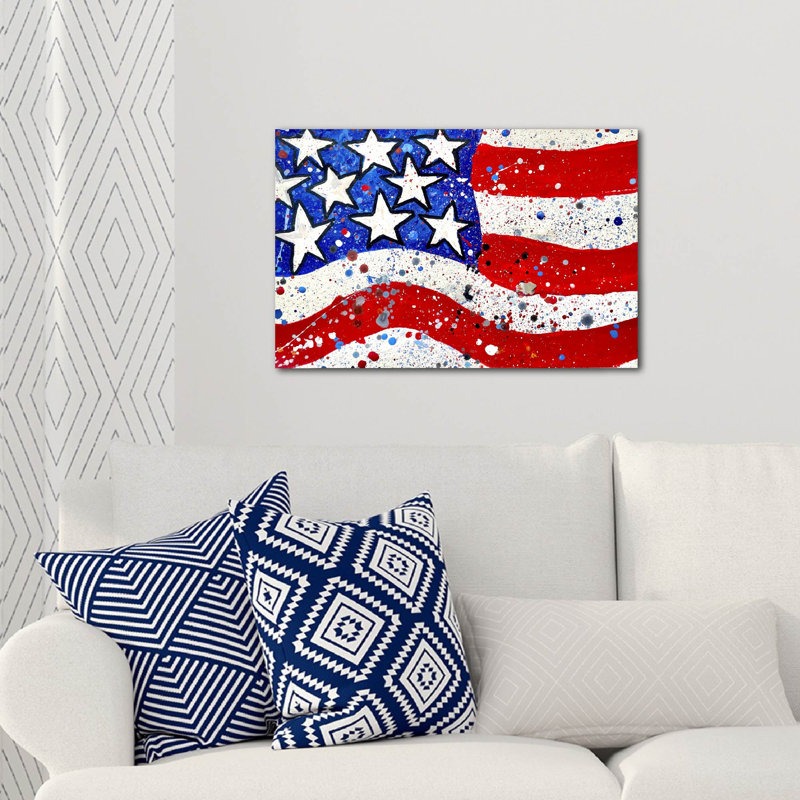 Toile tendue avec châssis «American Flag» par Robert Holton, H 24 po x l 36 po