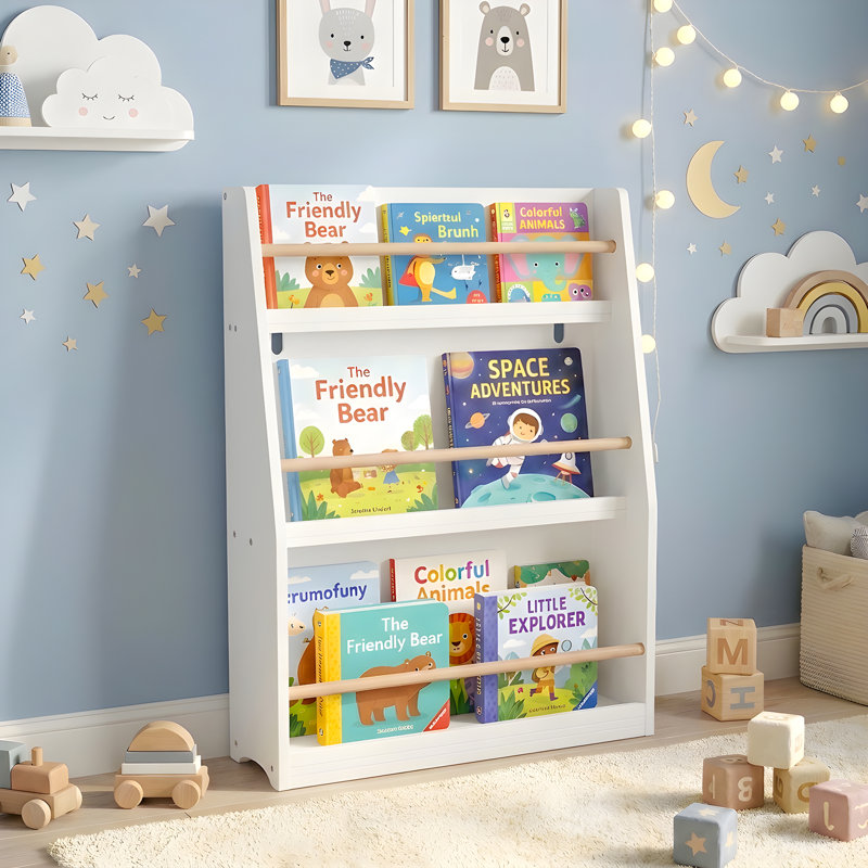 Bibliothèque pour enfants 3 niveaux, Blanc