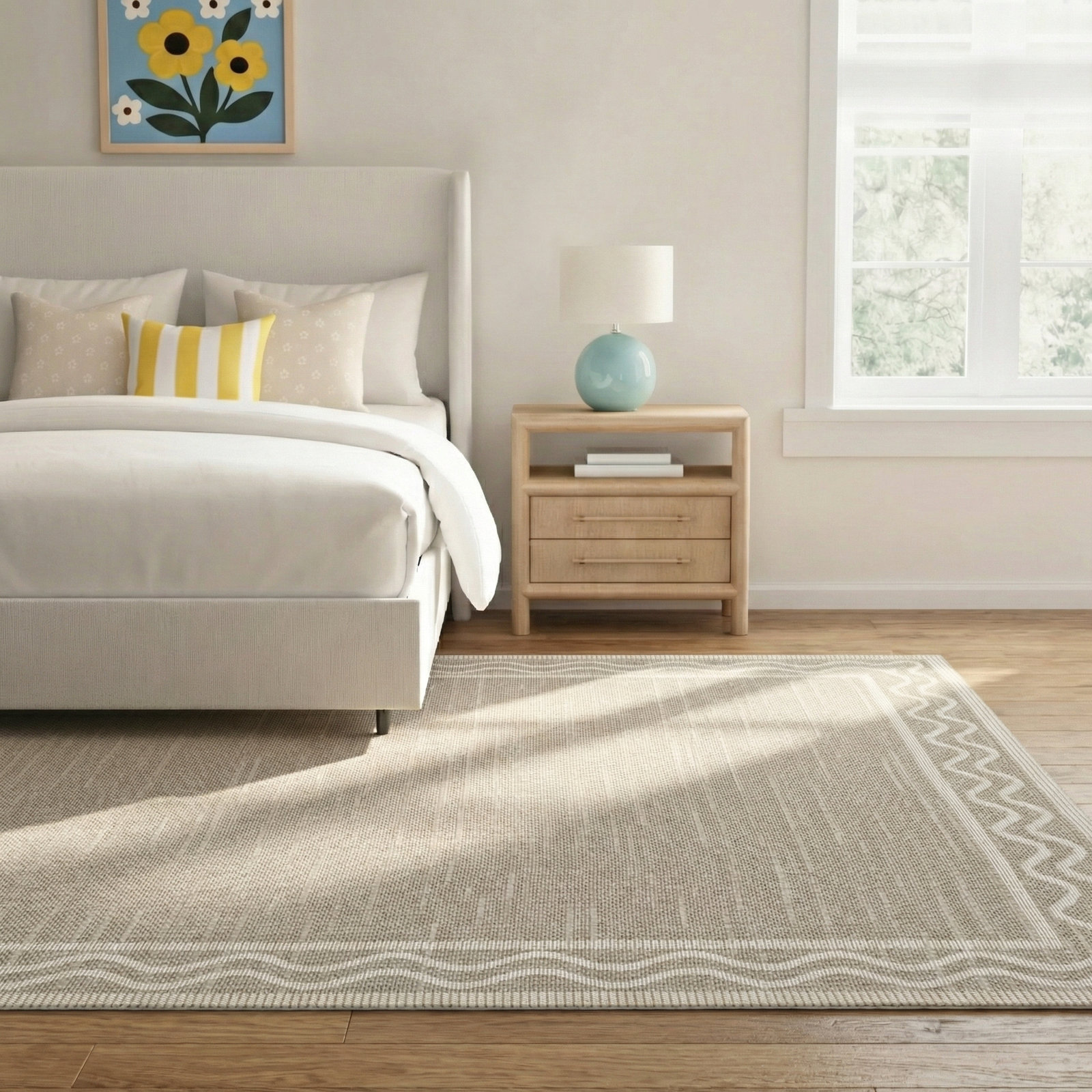 Erin Gates by Momeni Saybrook Ripple Indoor/Outdoor Area Rug In Gray, Rectangle 9' x 12'