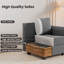 Canapé modulaire moderne à 6 places avec 2 repose-pieds, canapé convertible en forme de U avec rangement, canapé modulaire confortable pour chambre à coucher, salon, bureau