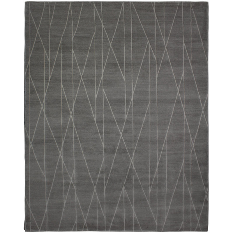Sarila Geometric Area Rug in White, Rectangle 6'7" x 9'6"