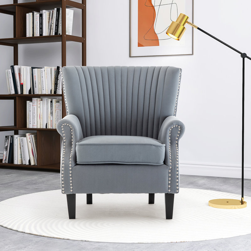 Fauteuil l 31,59 po, Polyester bleu