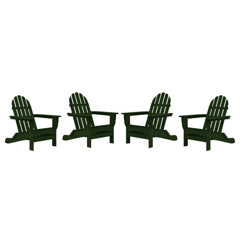 Chaise Adirondack d'extérieur en bois Hartington, Vert forêt