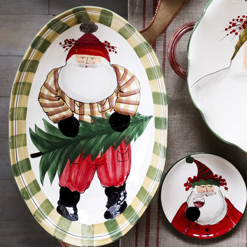 Old St. Nick Earthenware Serving Bowl