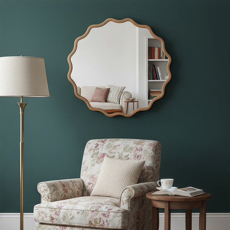 Miroir Wavy, H 36 po x l 36 po, Naturel