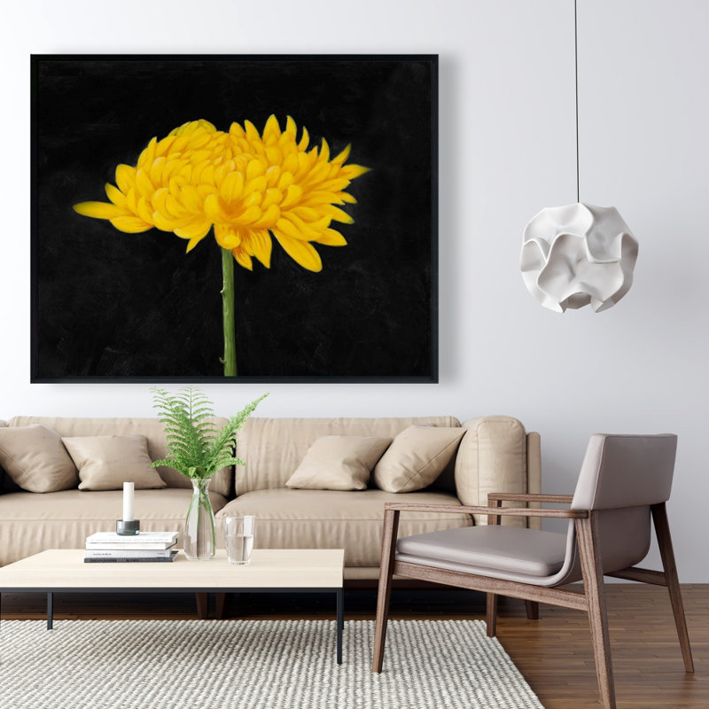 Chrysanthemum Framed Canvas - Floral Home Decor Art