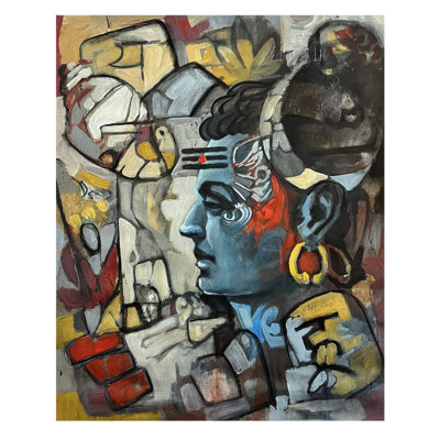 Beautiful Painting Of Mahadev | Acrylic On Canvs | By Maadhvan Goyal