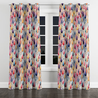 Ikat coloré fantaisiste - rideau à œillets en velours rétro - obscurcissant - 1 panneau