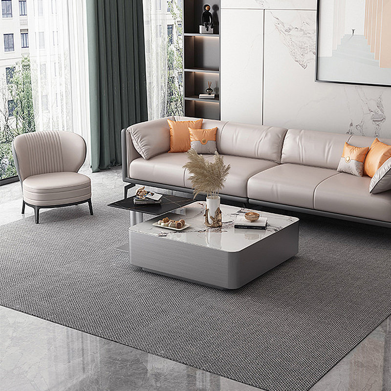 Ensemble de tables basses Creative, Argent argent