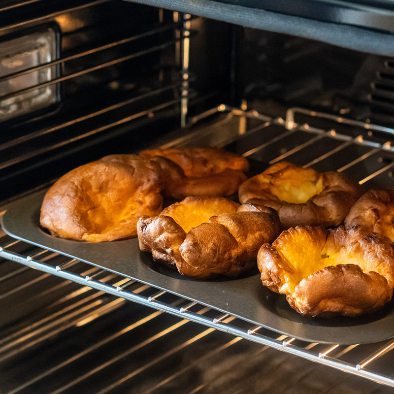 Samuel Groves Mermaid hard anodised Yorkshire pudding tray, 6 cup