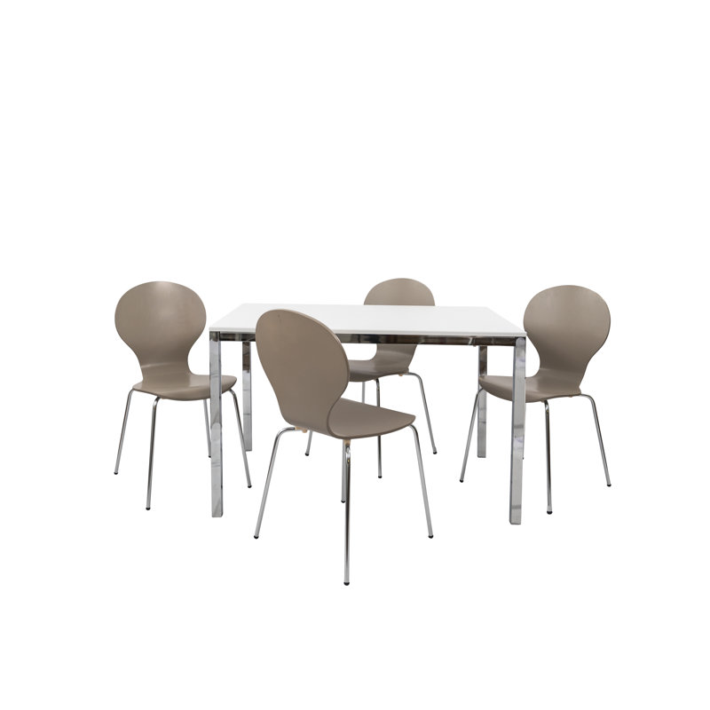 Ensemble repas pour 4 personnes Southport, Gris / Chrome, Chrome chrome