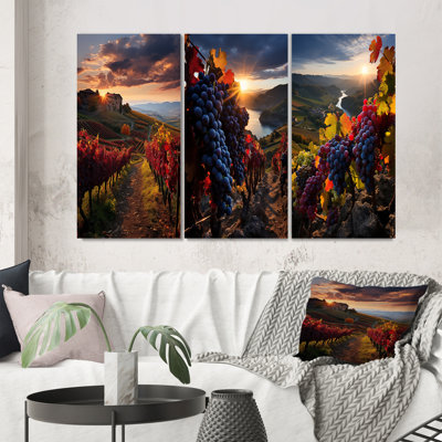 «Scenic Whimsical Vineyard», 3 pièces