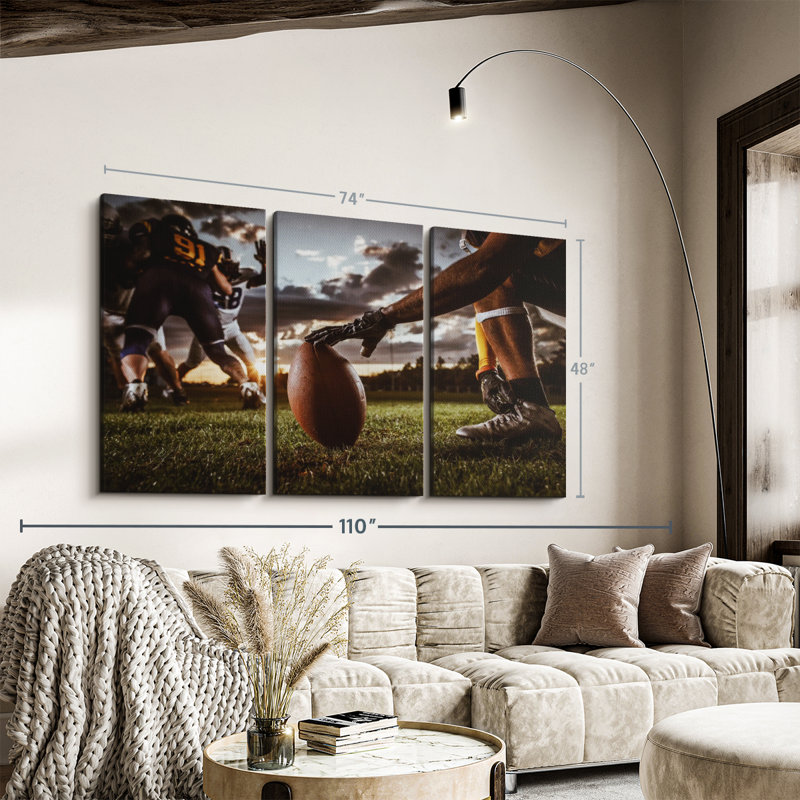 «American Football Game» sur, H 48 po x l 74 po x P 1,25 po