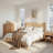 Solid Wood Platform Bed with Tall Headboard, Tool-Free Assembly, Maple (Queen)