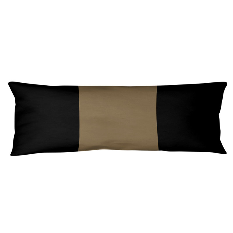 Polyester Medium Pillow, Black/Gold/Black, Adairsville