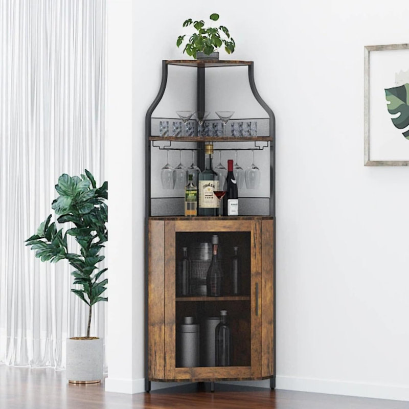 Wine Bottle & Glass Rack, Brown