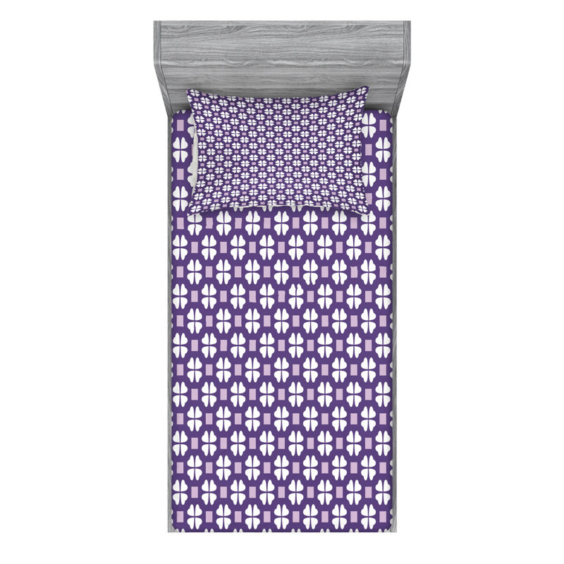 Microfiber Geometric Sheet Set, Twin Sheet Set + Fitted Sheet + 1 Pillowcase