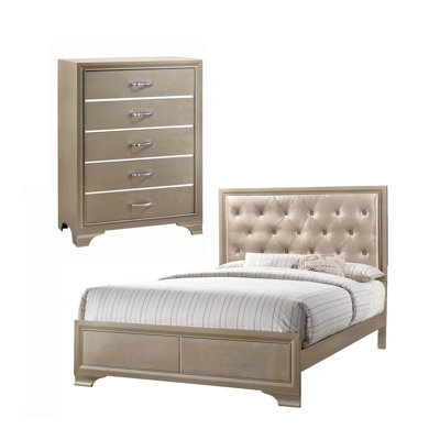 Ensemble de chambre à coucher 2 pièces avec coffre Maryela