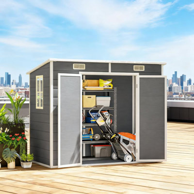 7.8 ft. W x 4 ft. D Metal Storage Shed