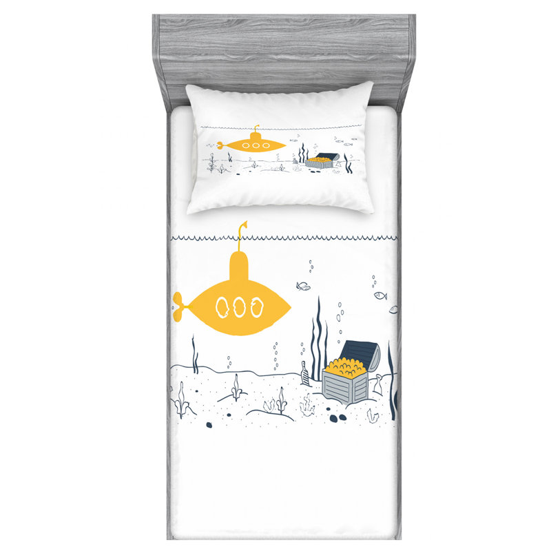 Microfiber Patterned Sheet Set, Twin XL Sheet Set with 1 Pillowcase